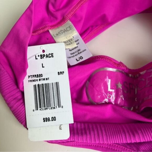 L*Space Frenchi Bitsy Bikini Bottom in Bright Fuchsia - L - Picture 5 of 6